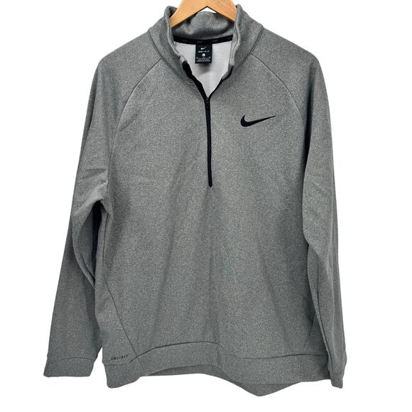 Nike Jacket Mens XL Gray 1/2 Zip Pullover Dri-Fit Long Sleeve Mock Neck Active - Picture 1 of 8
